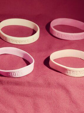 Breast Cancer Awareness Silicone Bracelets Set